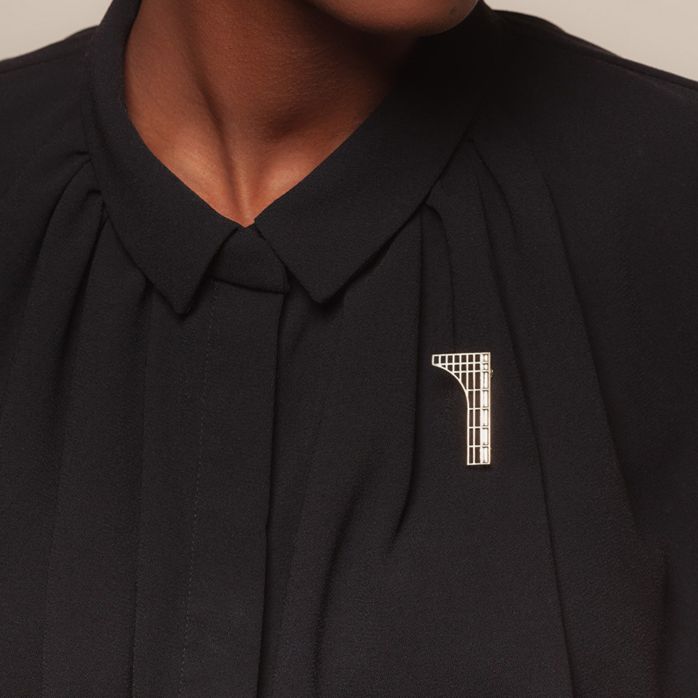 Tuileries broche en laiton plaqué or Modèle Demi arche