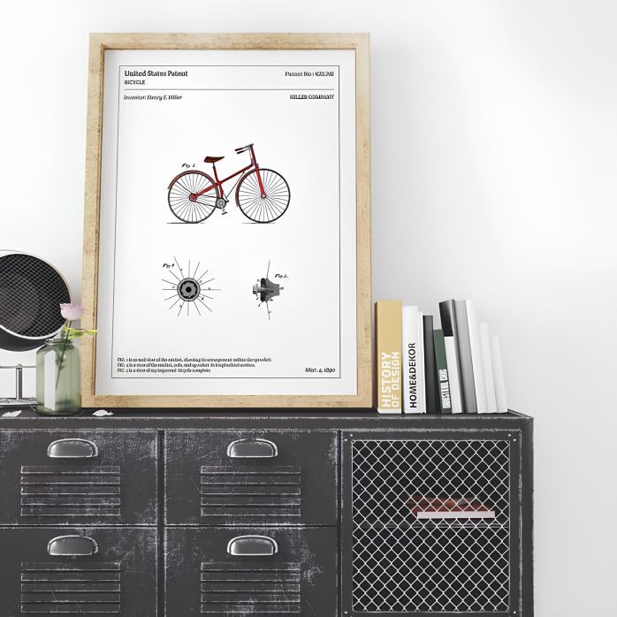 Affiche d'un brevet d'un vélo "BICYCLE"