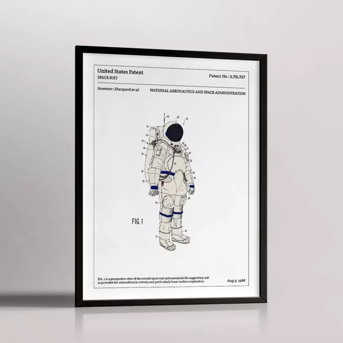 Affiche d'un brevet d'une combinaison d'astronaute de la NASA "SPACE SUIT"