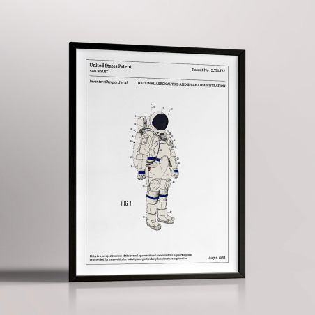 Affiche d'un brevet d'une combinaison d'astronaute de la NASA "SPACE SUIT"