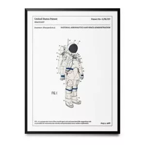 Affiche d'un brevet d'une combinaison d'astronaute de la NASA "SPACE SUIT"
