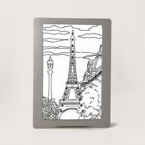 Carte postale lumineuse, à énergie solaire - Modèle tour effeil - "Citigami"