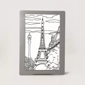 Carte postale lumineuse, à énergie solaire - Modèle tour effeil - "Citigami"
