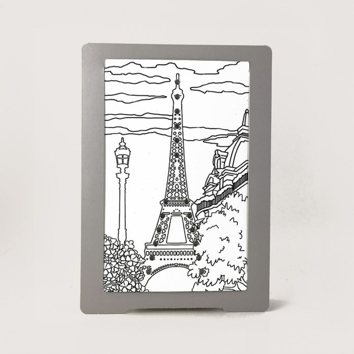 Carte postale lumineuse, à énergie solaire - Modèle tour effeil - "Citigami"