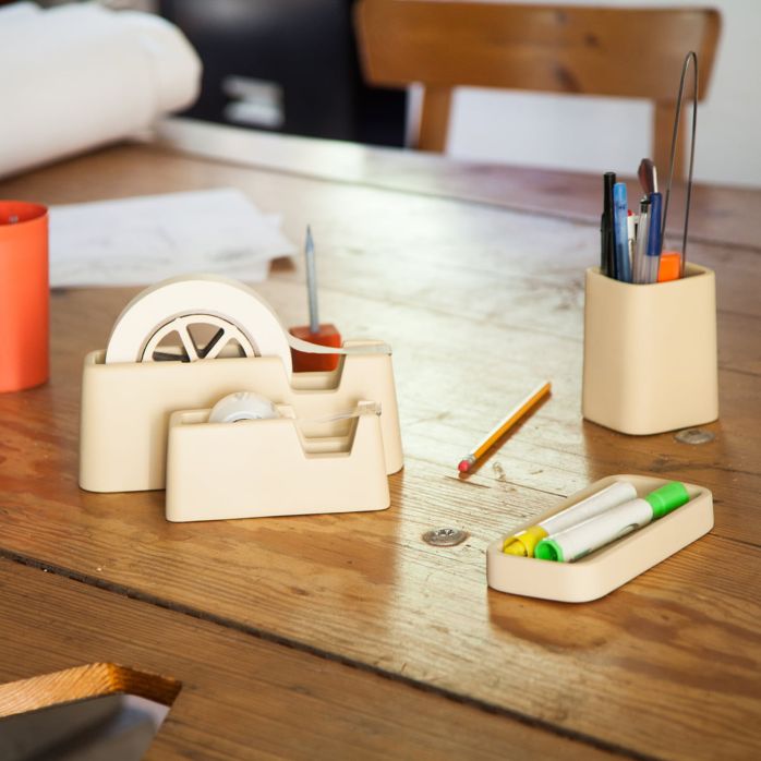 Porte crayon et petit plateau de bureau série de 3 pièces