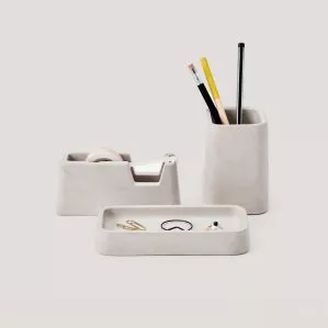 Porte crayon et petit plateau de bureau série de 3 pièces