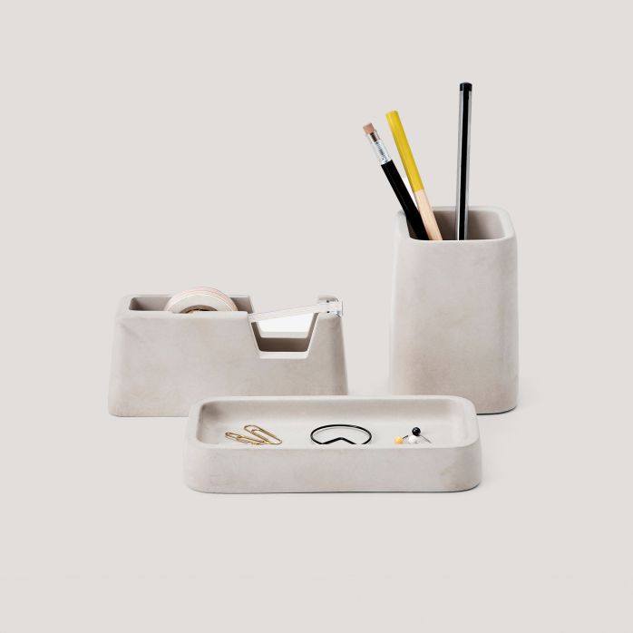 Porte crayon et petit plateau de bureau série de 3 pièces