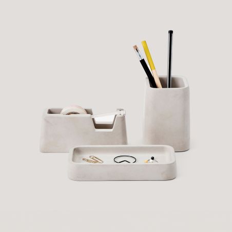 Porte crayon et petit plateau de bureau série de 3 pièces