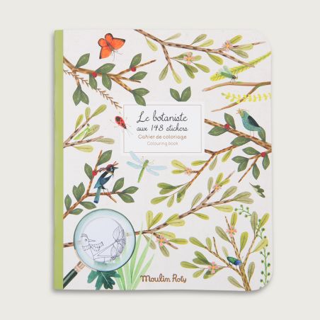 Cahier de coloriage avec stickers Le botaniste