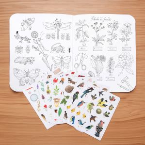 Cahier de coloriage avec stickers Le botaniste