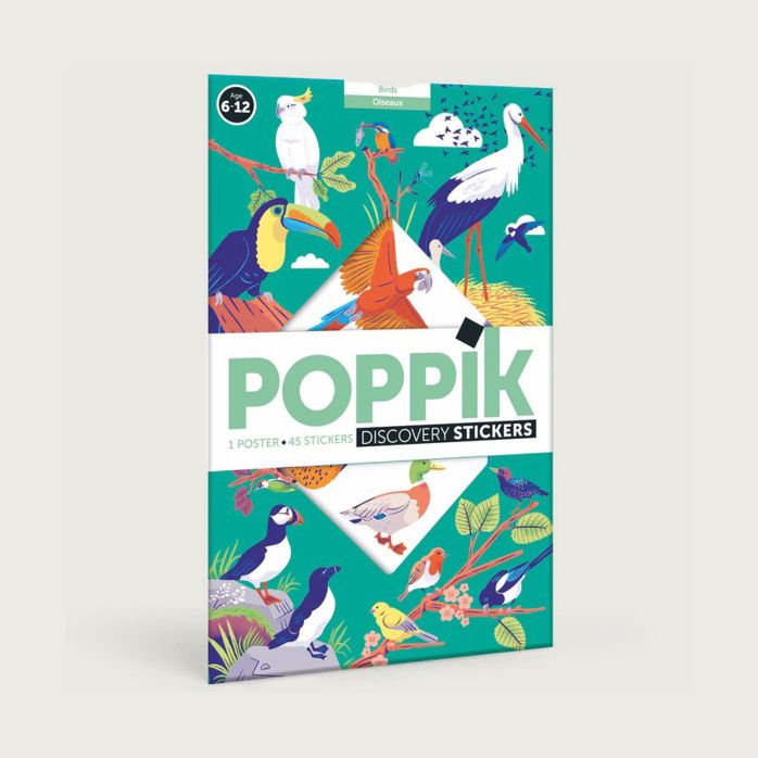 Poster pédagogique +45 stickers - Oiseaux (6+)