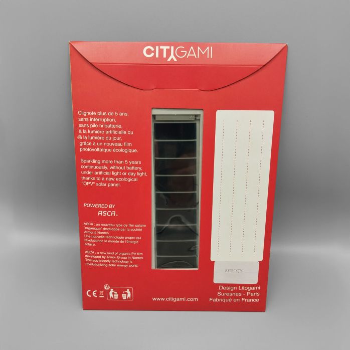Carte postale lumineuse, à énergie solaire - Modèle tour effeil - "Citigami"