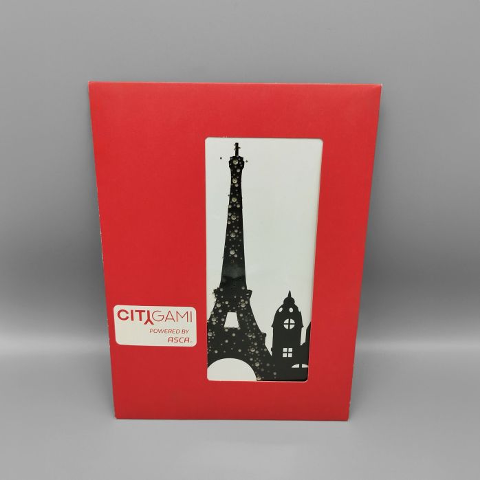 Carte postale lumineuse, à énergie solaire - Modèle tour effeil - "Citigami"