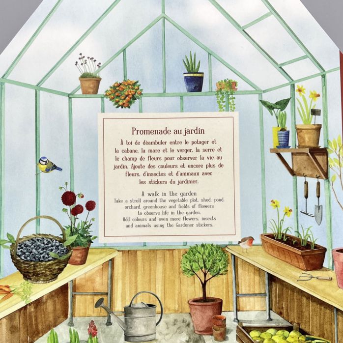 Cahier de coloriage avec stickers Le jardinier 