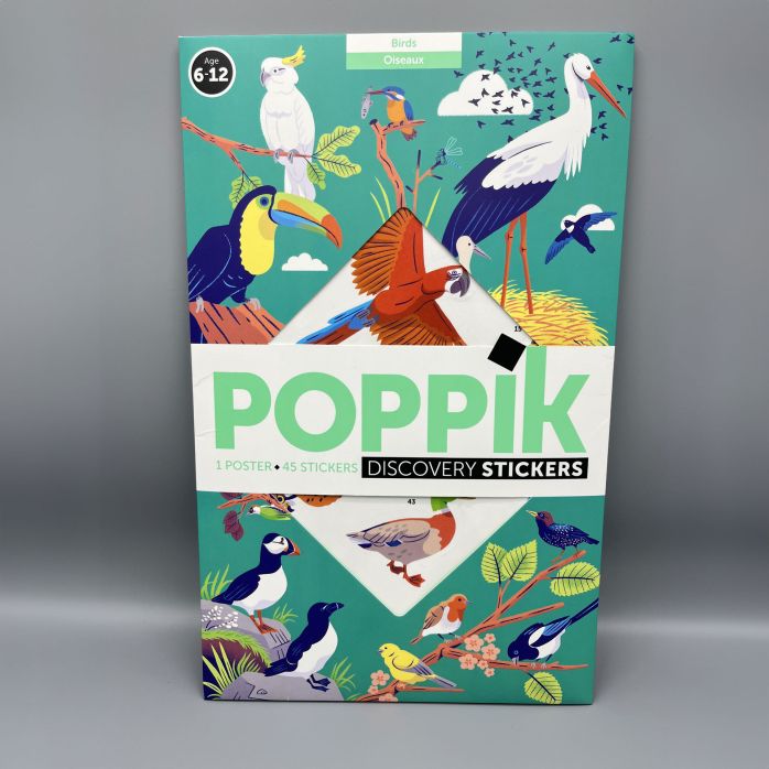 Poster pédagogique + 45 stickers - Oiseaux 