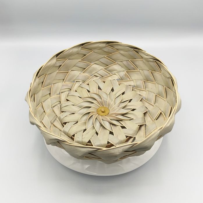 ERITAJ KONTRE Plat en faïence et coco tressé 