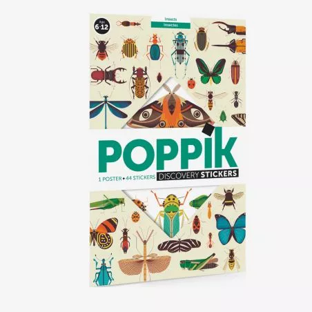 Poster pédagogique + 49 stickers - insectes