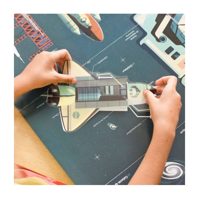 Poster pédagogique + 49 stickers - astronomie