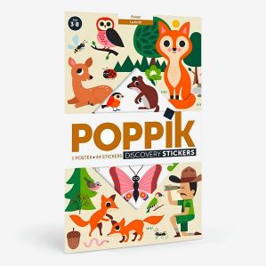 Poster pédagogique + 45 stickers - forêt