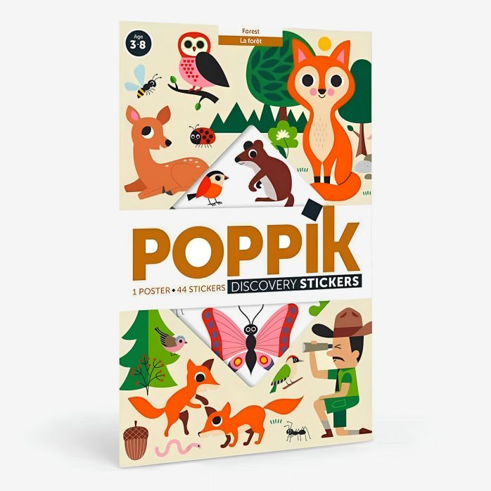Poster pédagogique + 45 stickers - forêt