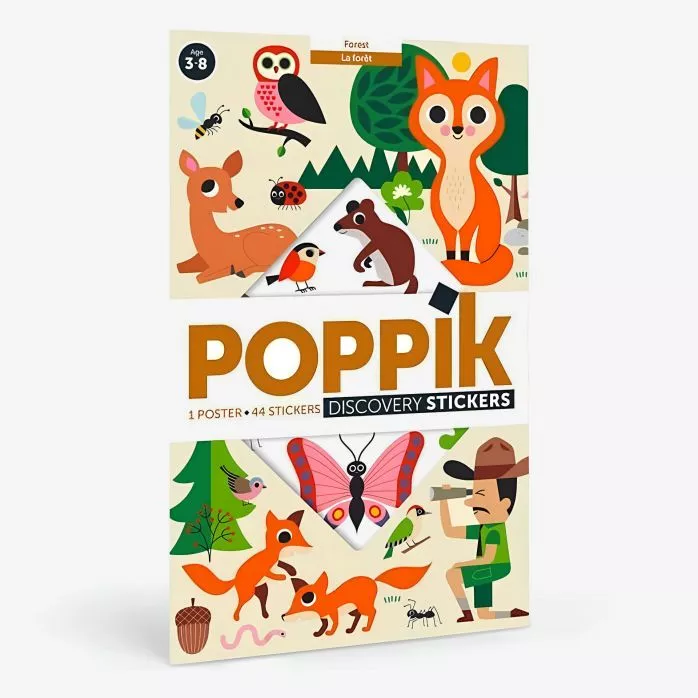 Poster pédagogique + 45 stickers - forêt