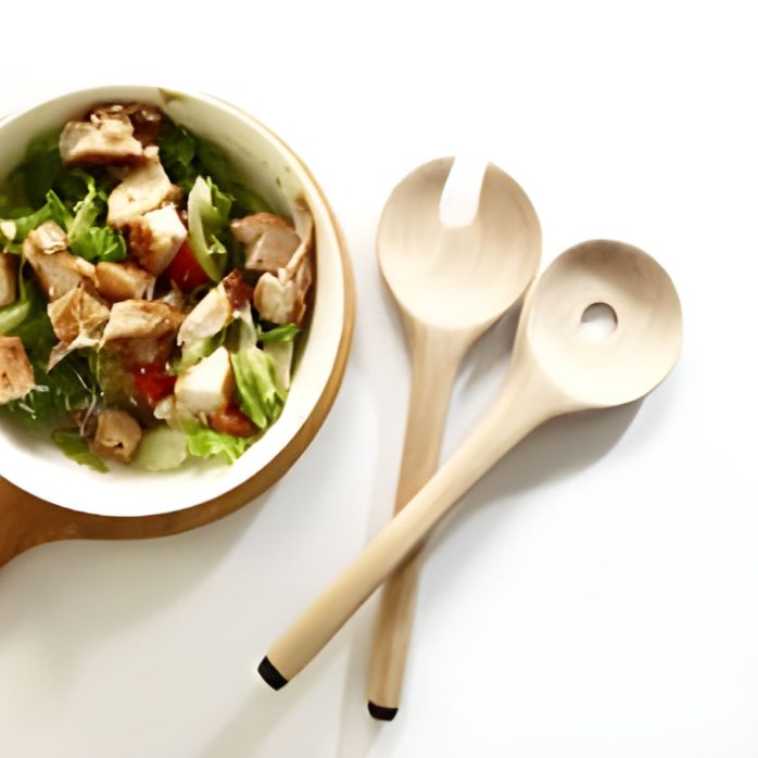 Lot de 2 cuillères à salades en bois 