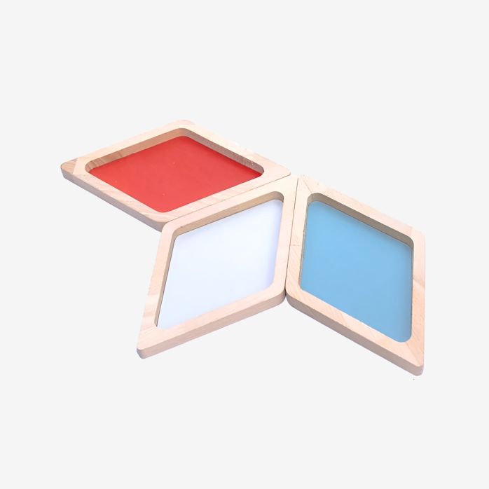 Vide poches Hêtre et cuir lot de 3