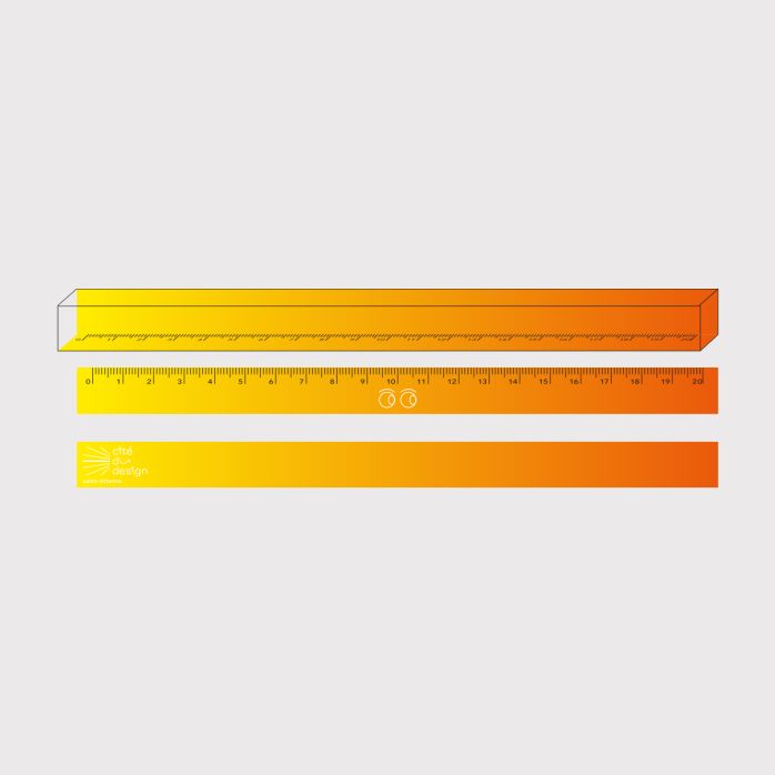 Reglet Metacrylate (gradient jaune à orange) Quartier créatif et Galerie nationale du design